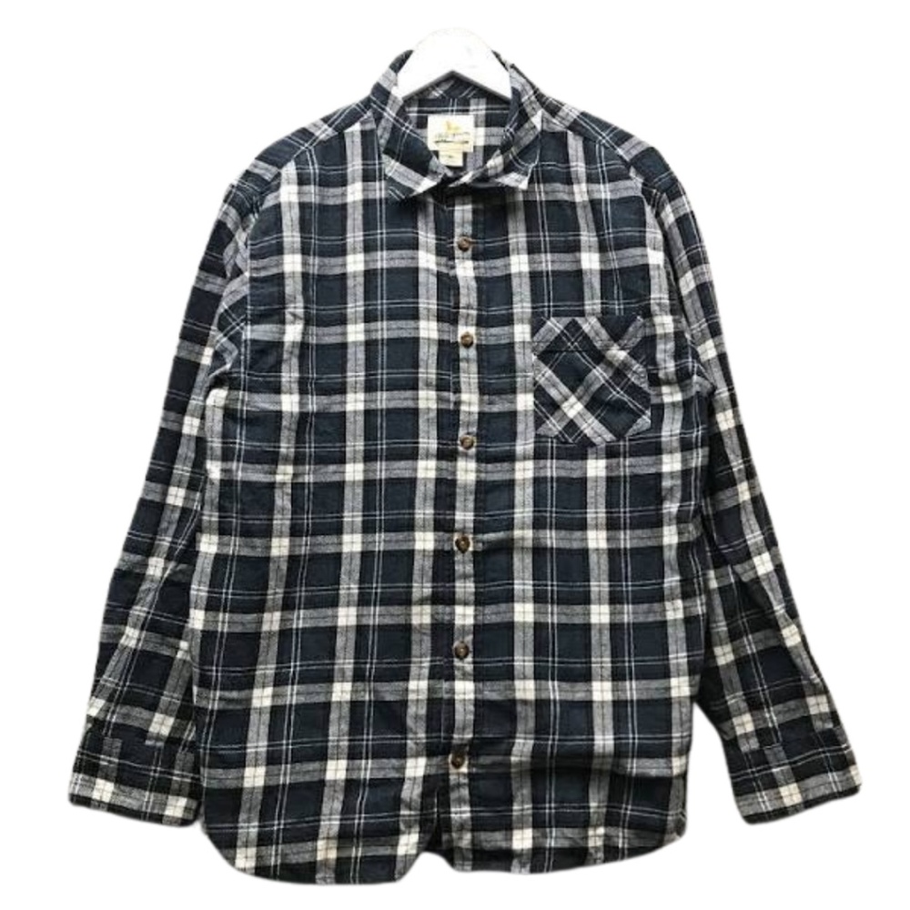 Field & Stream Flannel Button Up Shirt Navy Large